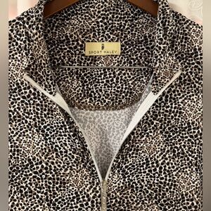 Sport Haley Animal Print Golf Sport Zip-Up Jacket w Pockets XL